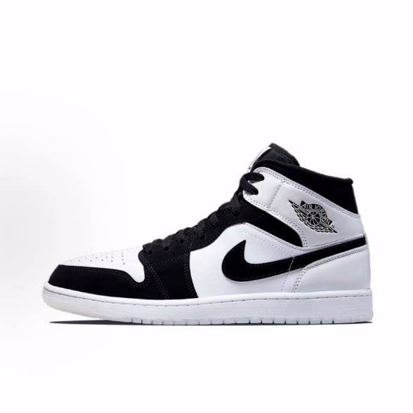 Jordan Air Jordan 1 二层绒面皮皮革 中帮 复古篮球鞋 男款