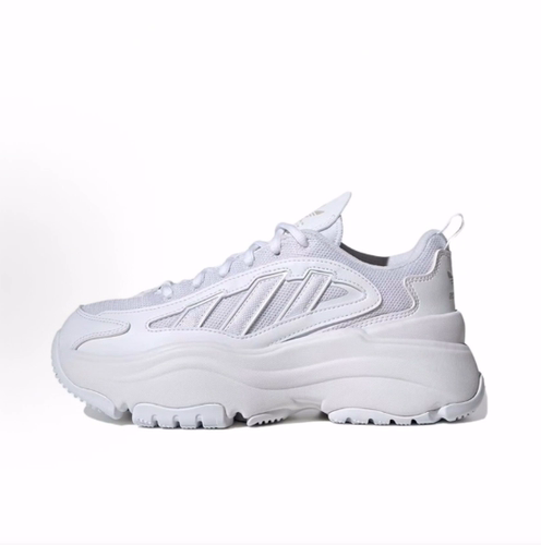 adidas originals OZGAIA 合成革网布简约纯色低帮休闲鞋女款白色