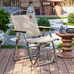 不锈钢折叠椅子户外可携式露营休闲 靠背椅家用民宿结实耐用克米