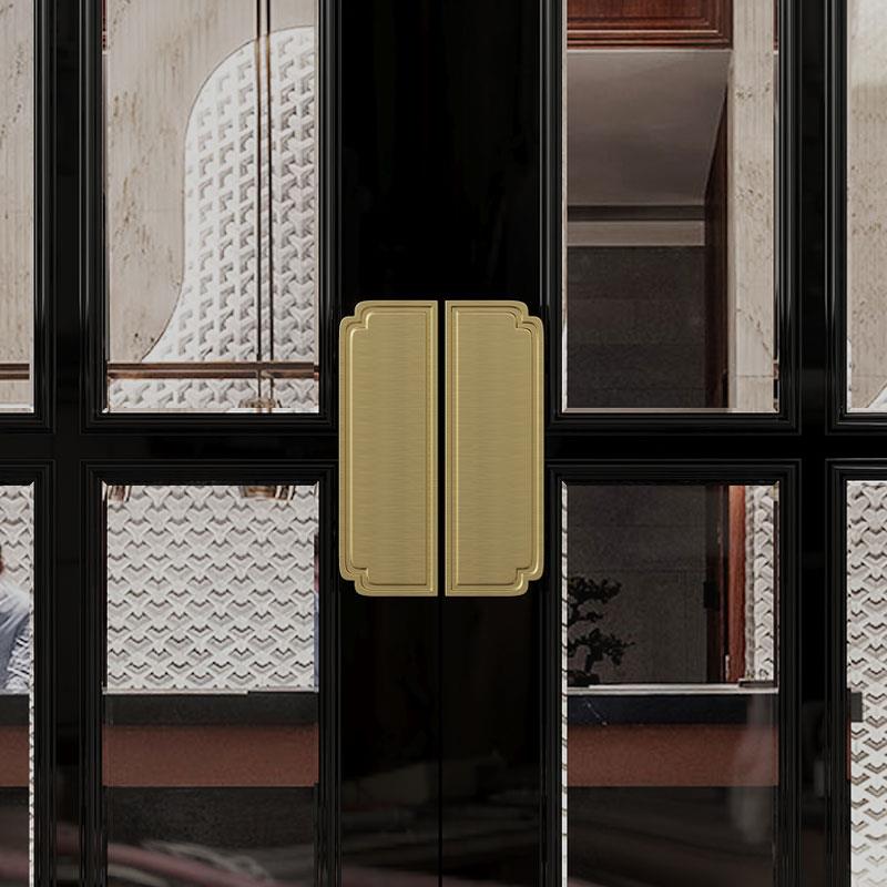 现代简约方形大门拉手柜门玻璃门把手酒店包厢大把手仿古铜门拉手