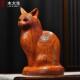 木雕摆件小猫咪实木质雕刻家居客厅装 饰玄关书架办公司工艺礼品