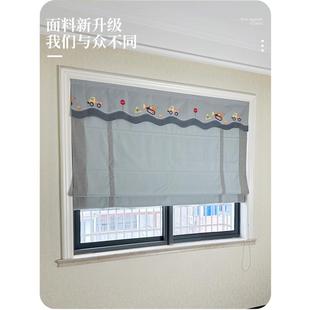罗马窗帘儿童房挖掘机飘窗窗帘定制升降帘遮光定制成品 23年新款