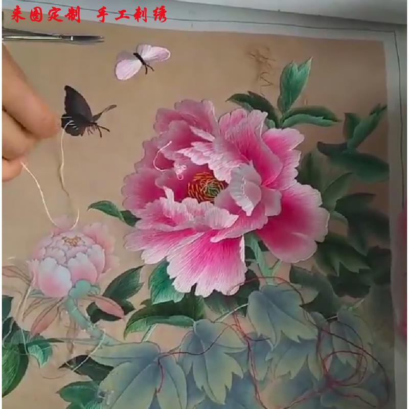 纯手工刺绣人物肖像订绣婚纱艺术照片相片定绣苏绣乱针绣来图定制