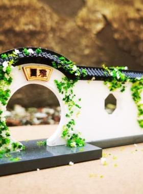 苏州园林墙体模型 马头墙 月洞门 云墙徽派建筑外墙 桌面建筑摆件