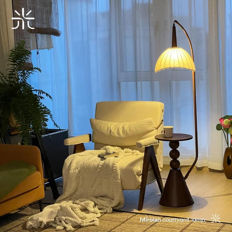 米罗兰落地灯钓鱼灯置物架一体宋代美学法式中古新中式客厅沙发边