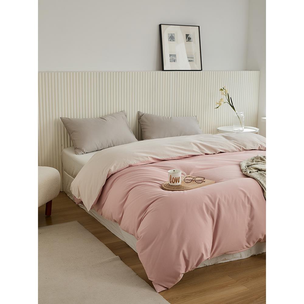 100支全棉磨毛单件150x200x230拼色被罩被套宿舍单人被单纯棉床品