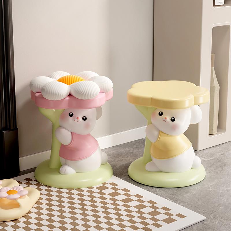 可爱兔子凳子玄关客厅落地摆件创意家居装饰品搬新家乔迁新居礼物