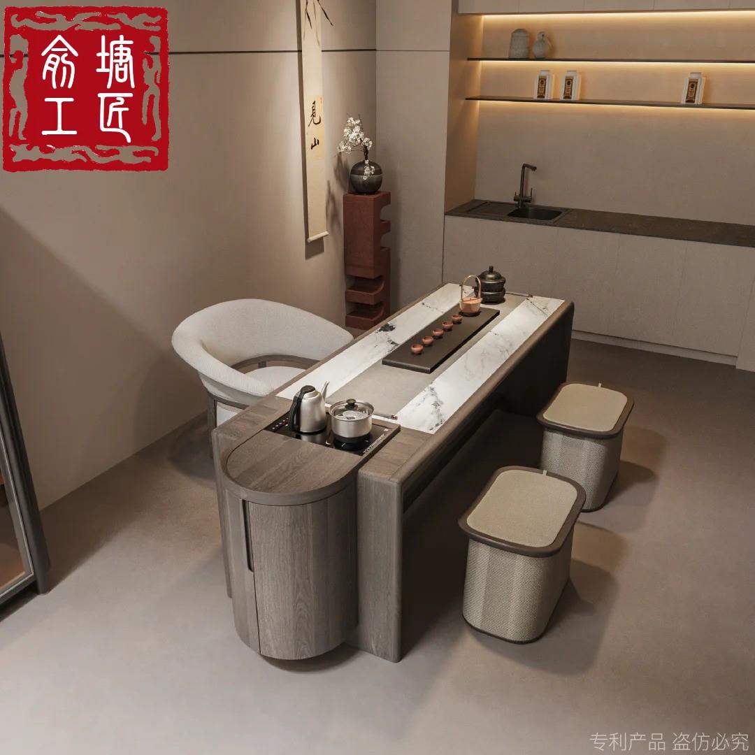 俞塘2024新中式现代实木茶桌椅简约茶室客厅办公室功夫泡茶台茶几