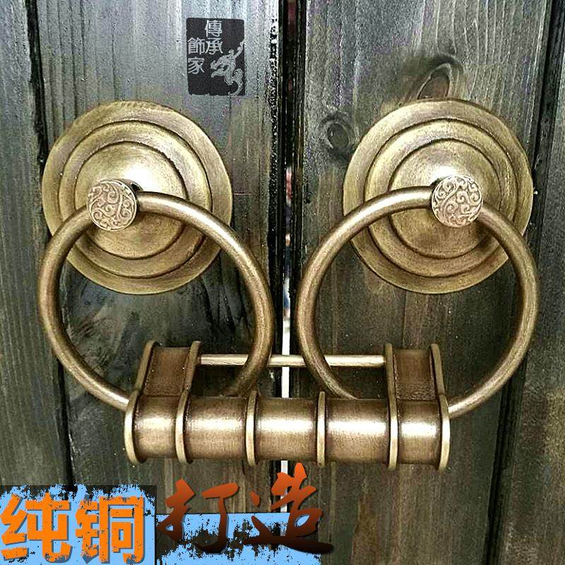 仿古大门铜环/简洁式门环/纯铜大门把手/中式纯铜扣环/复古门环