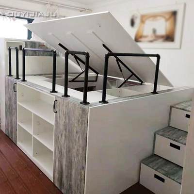 小户型公寓儿童房上下子母床多功能组合半高衣柜床二胎床全屋定制