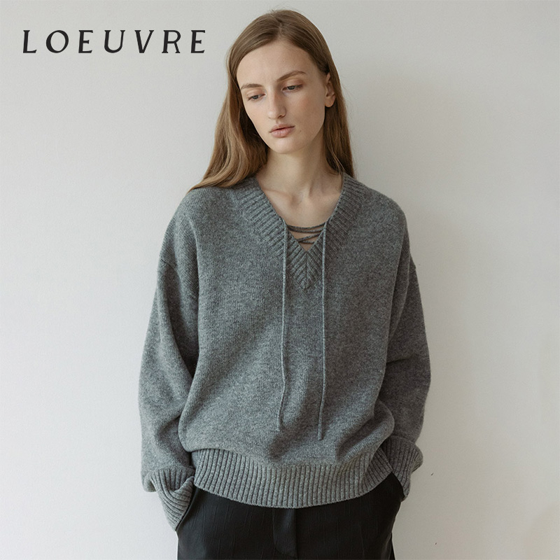 loeuvre郑丽媛同款V领针织衫