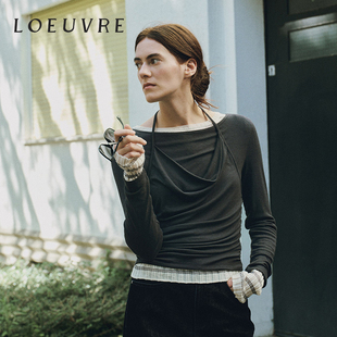 loeuvre柔软微弹羊毛堆堆领针织上衣女慵懒风长袖 打底T恤SW5AE343