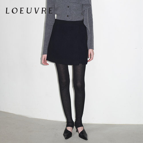 loeuvre短款羊毛半身裙显瘦女