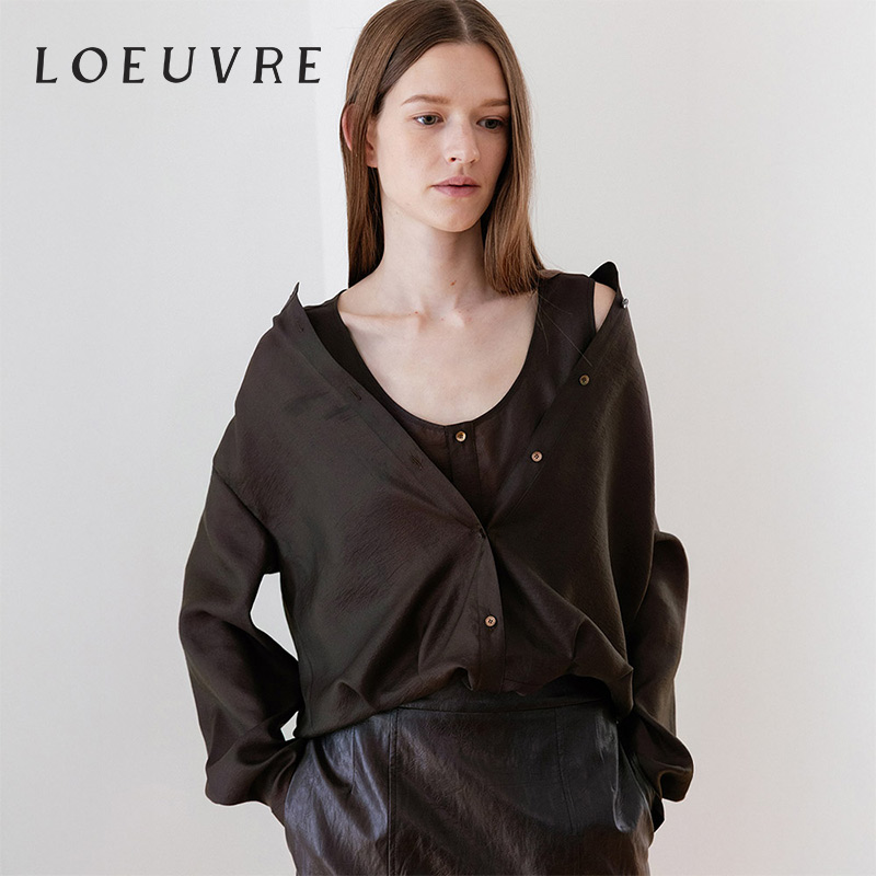 loeuvre光泽感长袖衬衫女
