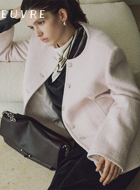 loeuvre郑丽媛同款圆领毛呢外套25秋冬新款羊毛大衣女士 SW5WJ410