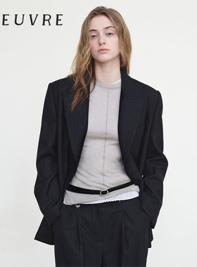 允仔同款loeuvre针织衫女天丝羊毛衫叠穿修身打底衫正肩 SW5XE524