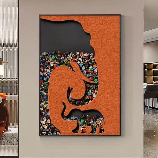 装饰画创意大象挂客厅走廊