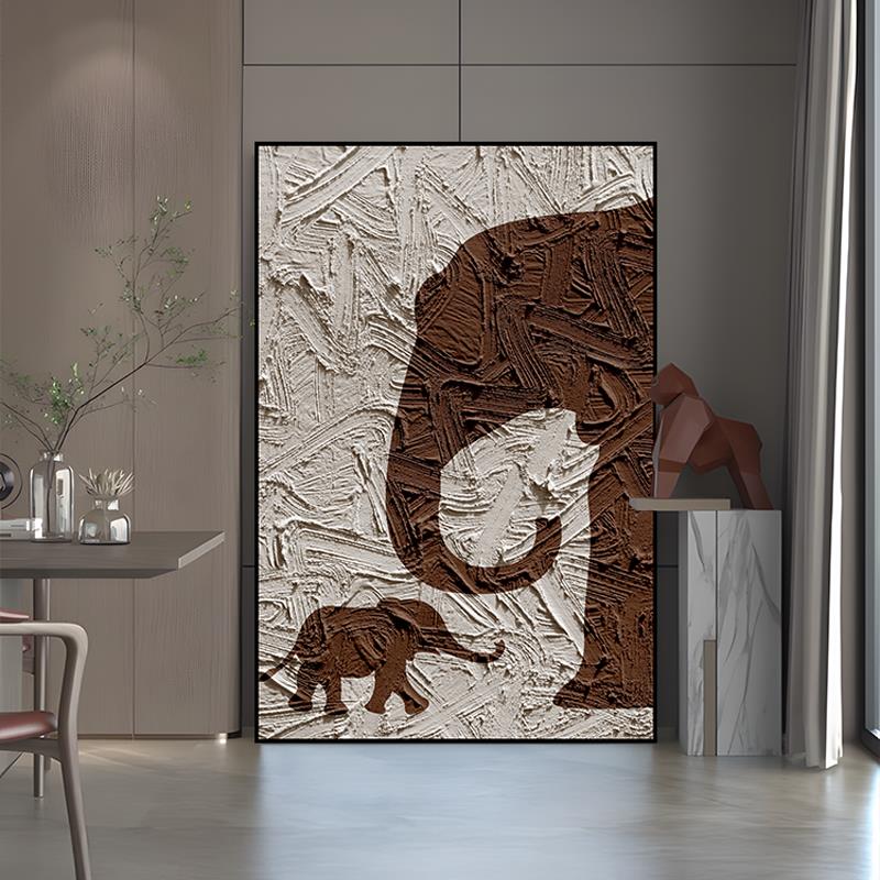 n现代晶瓷装饰画 走廊过道客厅餐厅卧室铝合金边框挂画大象80120图片