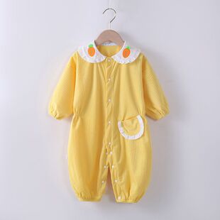 儿童连体罩衣秋冬款外穿可爱透气长袖婴儿爬爬服宝宝耐磨防脏连体