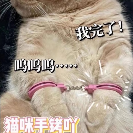 猫咪手铐恶搞金属狗小猫囚服小手铐戴惩罚宠物玩具可爱搞笑粉色扣