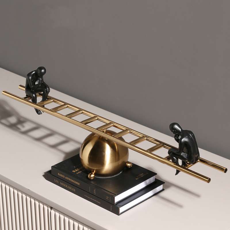 轻奢抽象几何合金摆件北欧家居装饰品客厅酒柜办公室书房摆件