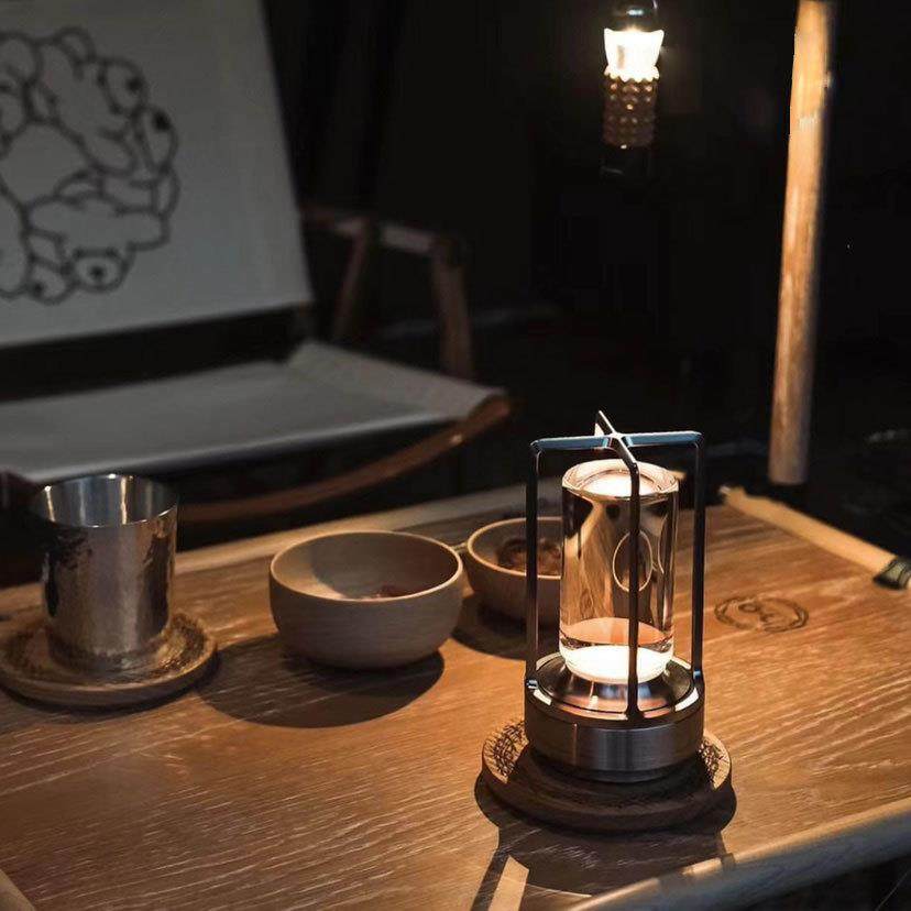 ambientec跨境触摸创意台灯充电金属轻奢床头餐厅酒吧氛围感