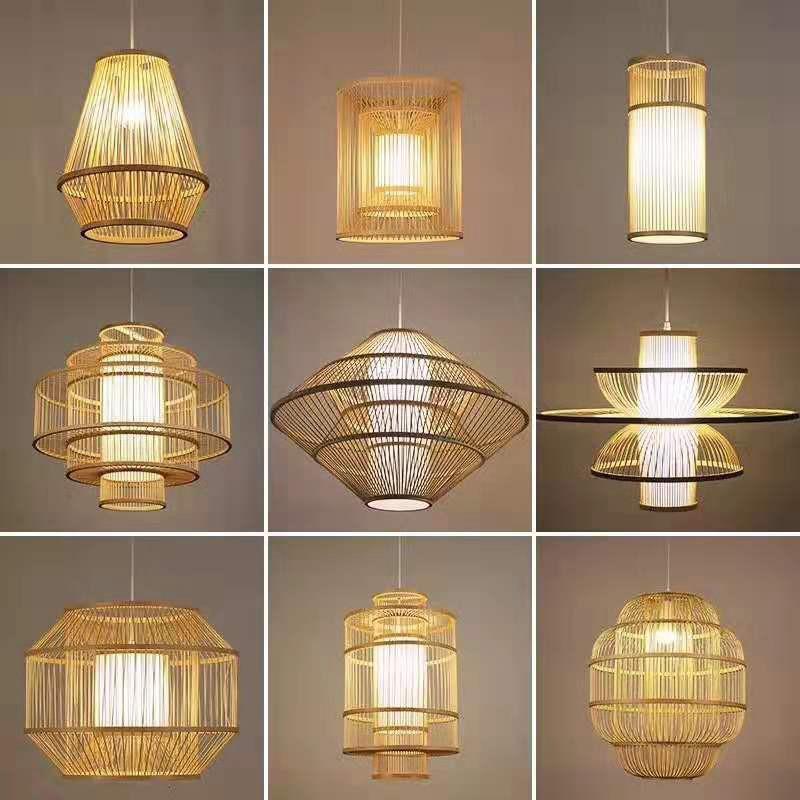 中式竹编吊灯民宿茶楼饭店餐厅火锅店田园风格创意商场装修灯具