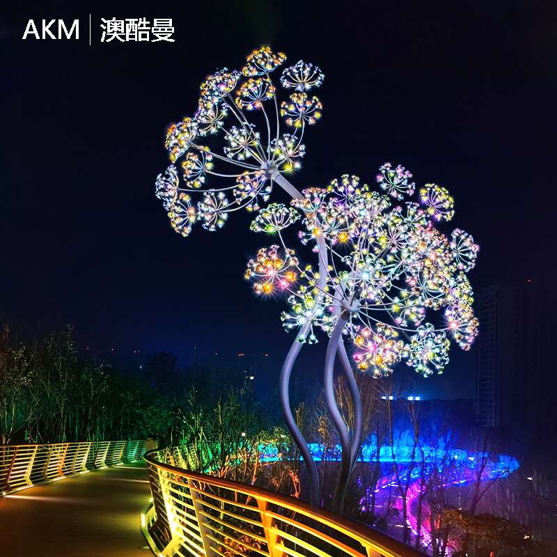 大型蒲公英创意造型景观灯网红地标景区公园不锈钢户外装饰亮化灯