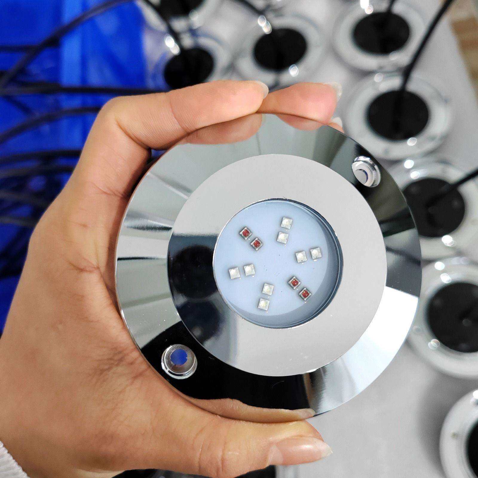 2023款新品SS316不锈钢I游艇七彩RGB氛围灯 LED射喷泉花园水底灯