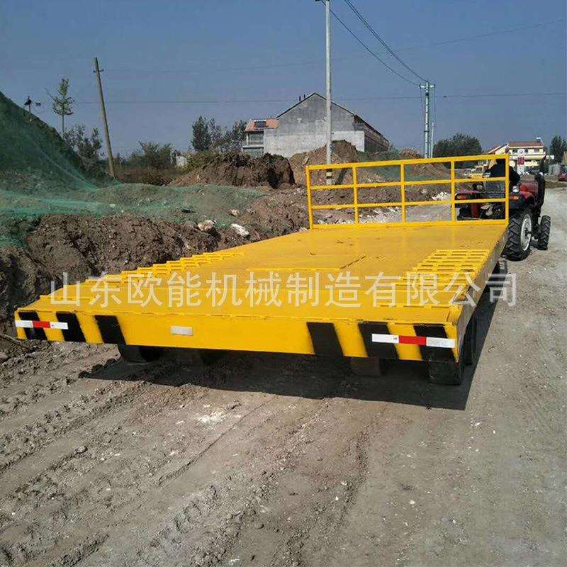 10吨牵引式平板拖车 厂区牵引运输平板拖车 工矿重型托运车