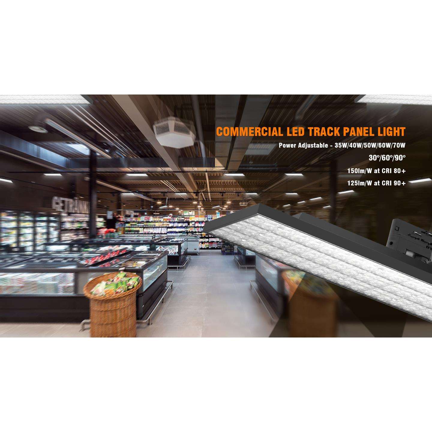 75W轨道线灯超市货架面板灯泛光灯智能调光面板灯LED透镜模组灯