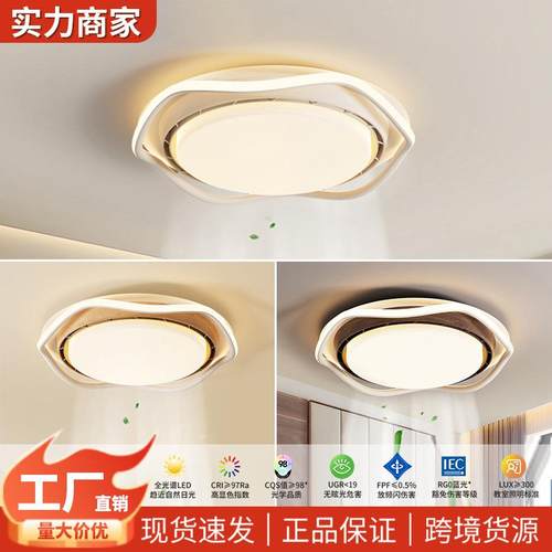 无叶风扇灯现代简约圆形卧室灯吸顶灯2025新款智能静音led电扇灯