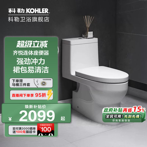 坐便器马桶科勒虹吸式