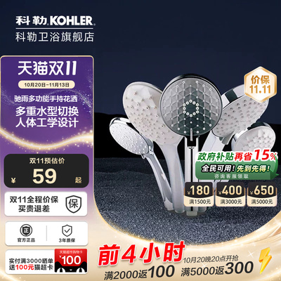 科勒手持式淋浴花洒头强劲水流