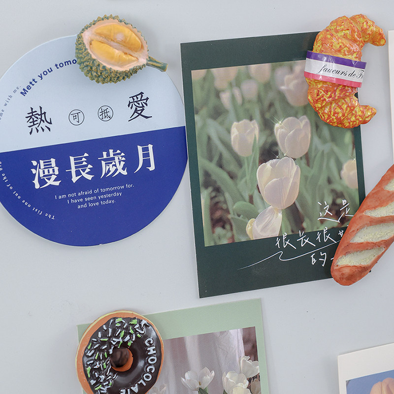 速发水果食物装饰冰箱贴磁贴个性创意立体仿真可爱留言板汉堡面包