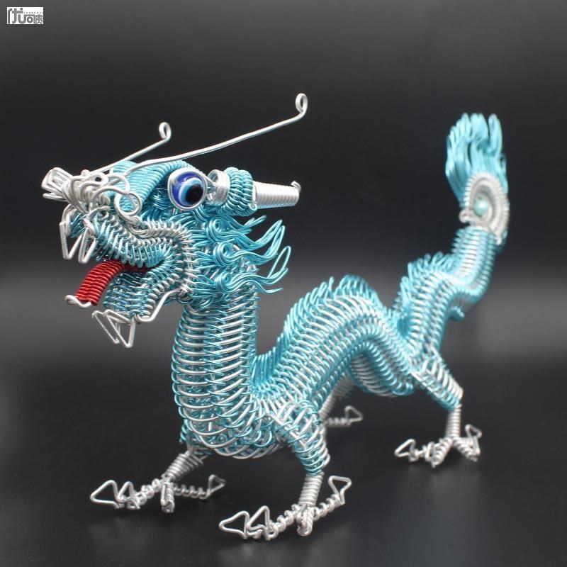 速发铜丝编织工艺品特色手工铝线编织中国龙模型金属铁丝民族风创