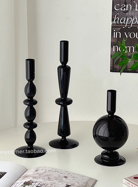 速发玻璃烛台摆件轻奢高家档居饰品客厅桌面高级摆装饰感设