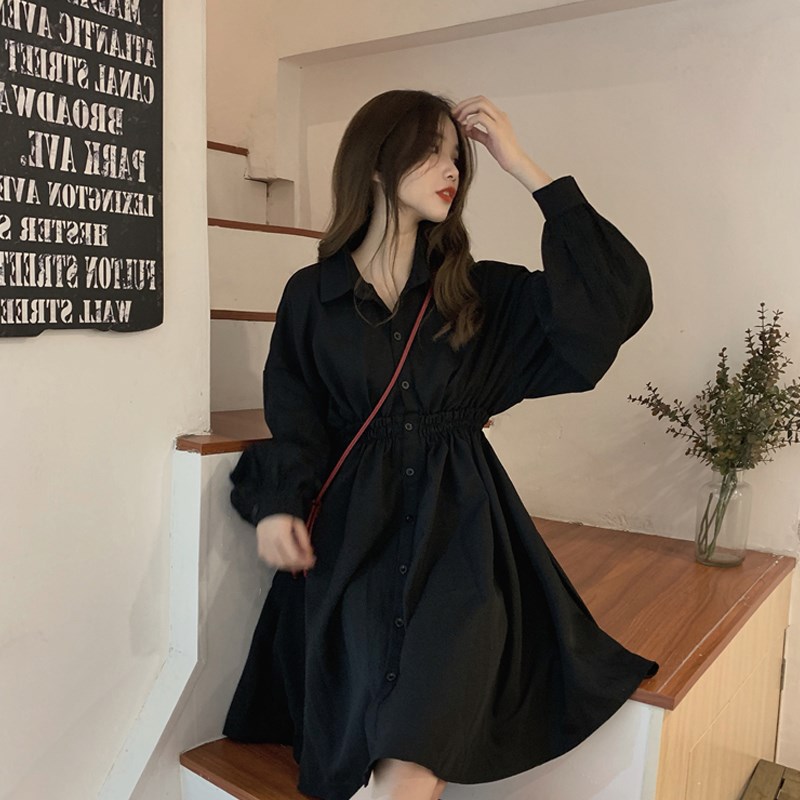 速发计机裙子0心感小个子桔梗法式收腰赫本风小黑裙连衣裙2设24新