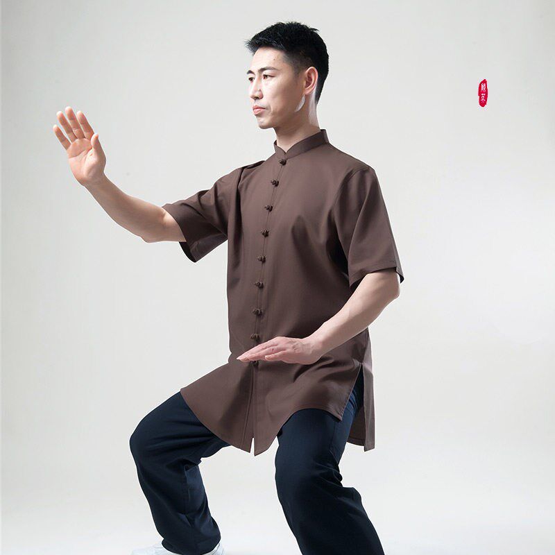 速发藏蓝色太极服男202年春夏季风国中武术极功家居太练拳服装