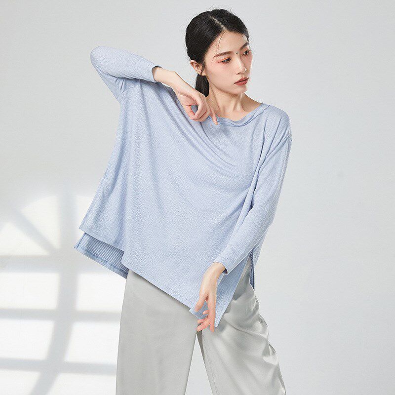 速发现代舞服长袖古典舞上衣春夏宽松蝙蝠衫男同款舞蹈练功服