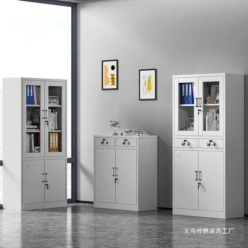 速发办公铁皮矮柜带件柜锁抽屉收纳印储文物柜台小型工具柜12子打