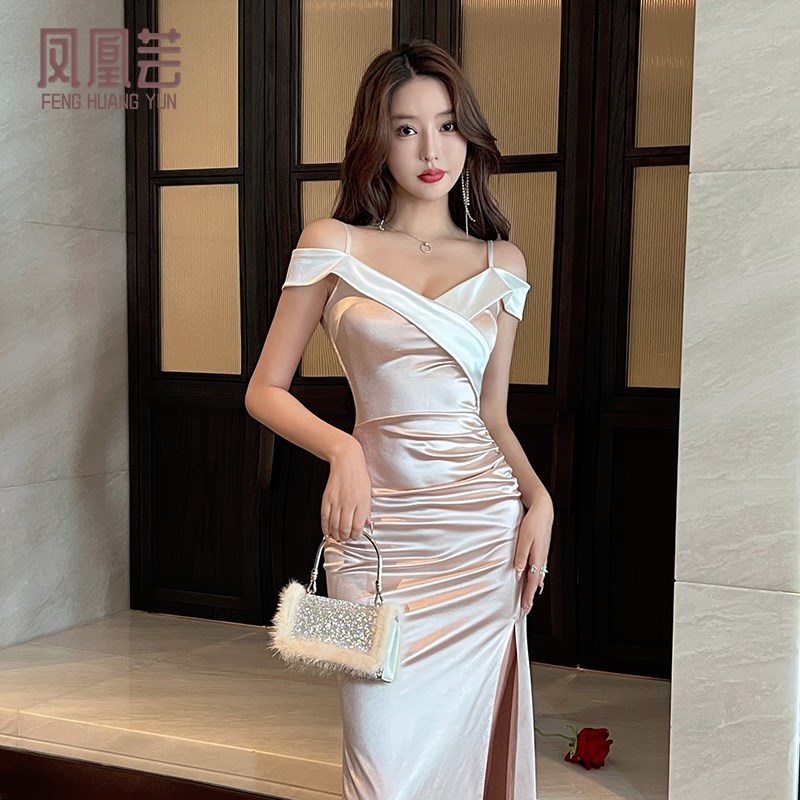 速发夜场性感连衣裙足浴足疗按摩技师服会所晚礼服推拿店工衣