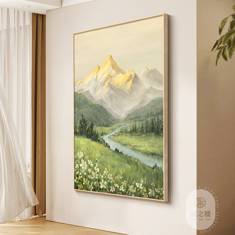速发日照金山客厅装饰画高级感山水风景画沙发背景墙落地画靠山图