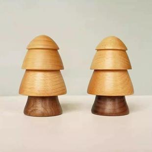 实木小树牙签筒创意个性 北欧风格 牙签盒木制家用牙签罐