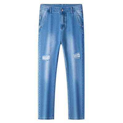 男士夏季薄款休闲直筒百搭牛仔裤