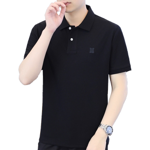 法派夏季短袖POLO衫男士纯棉商务休闲纯色薄款凉感透气翻领T恤衫