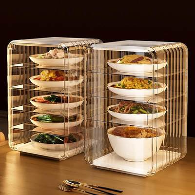 家用防尘保温菜罩透明剩饭菜神器收纳架多层家用透明餐桌罩热菜箱