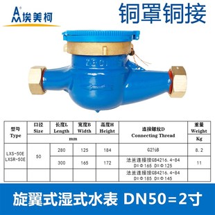 埃美柯LXS-E铁壳099旋翼湿式冷水表DN15 20 25 32 40 50 4分6分