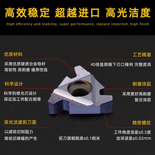 29梯形螺纹刀片 美制标准ACME爱克母29度内外T型螺纹刀头牙刀粒