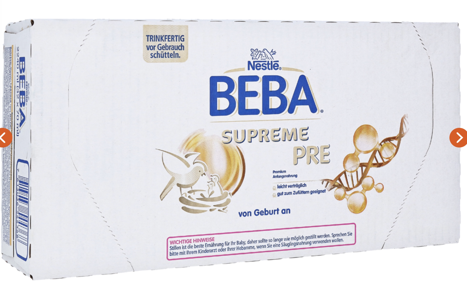 德国直邮BEBA液体奶supreme pre新生儿初始宝宝奶代母乳32瓶70ml